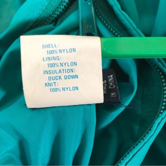 Vintage 90’s Columbia Down Puffer Coat Reversible Blue/Green Size Large Unisex - Picture 14 of 14